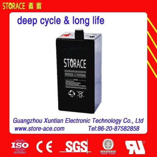 Rechargeable Lead Acid Battery 2v 250ah, factory supply