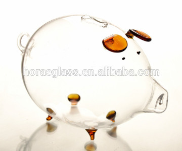 2017 Creative New Arrival Pig Shape Borosilicate Glass Savings Bank