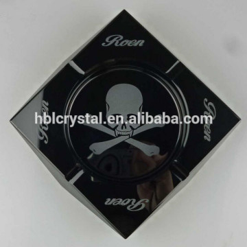 Exquisite engraved crystal glass cigar ashtray for business gifts