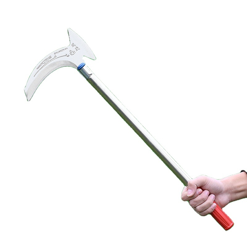 Long Handle Palm Harvest Sickle Farm Weeding Sickle Stainless Steel Sickle With Axe