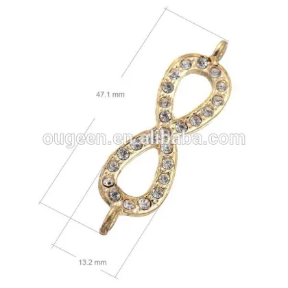 gold plating Jewelry fashion infinity rhinestone alloy pendant infinity