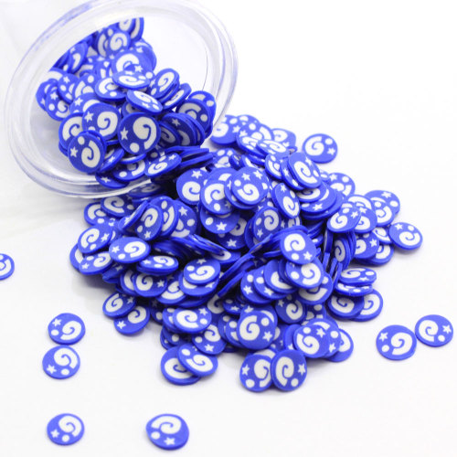 Neuankömmling Niedlich Mini Runde Blau Polymer Clay Scheiben 500g / Beutel 5mm Mädchen Frauen Nail Art Aufkleber Schleim Herstellung DIY Dekore Füllstoffe