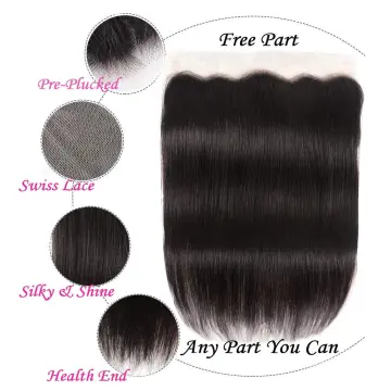 Ear To Ear Brazilian Straight Human Hair Frontal 150% Density Brazilian Virgin Straight Hair 13x4 HD Lace Frontal Closure