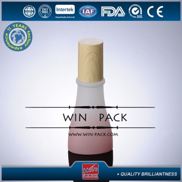 40ml gradient pink color glass bottle with wooden cap