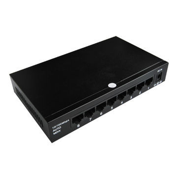 8-port 10/100Mbps Fast Ethernet Switch, Supports Broadcast Storm Control Function