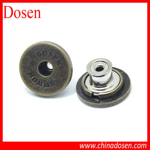 Fujian supplier metal jeans button 2cm round alloy coat jeans butaton