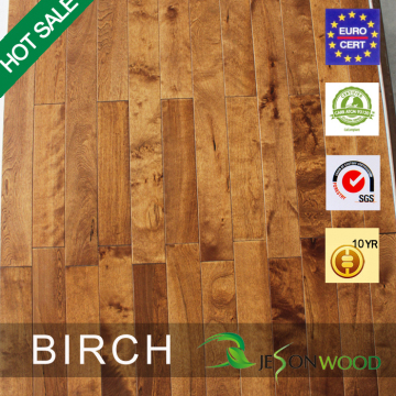 Natural Vertical Glossy Birch Hardwood Flooring