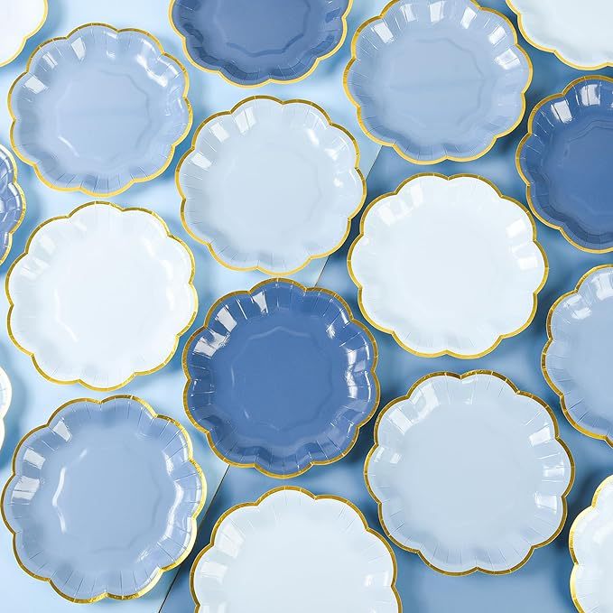 Dusty Blue 7 - inch Disposable Cake Plates, 48pcs