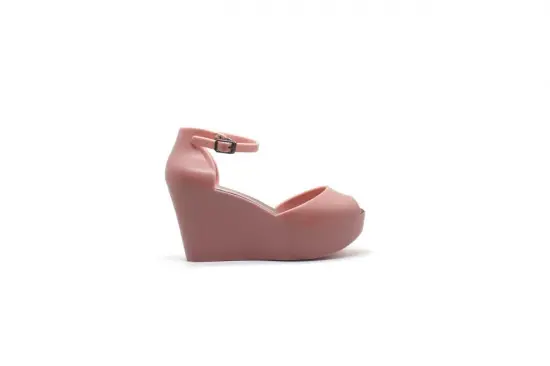 Womens Open Toe Matte PVC Wedge