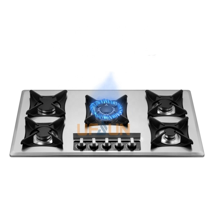 New Design 201# Stainless Steel 5 Burners Built in  Gas Cooker Hob/Gas Stove/Built in Gas Hob
