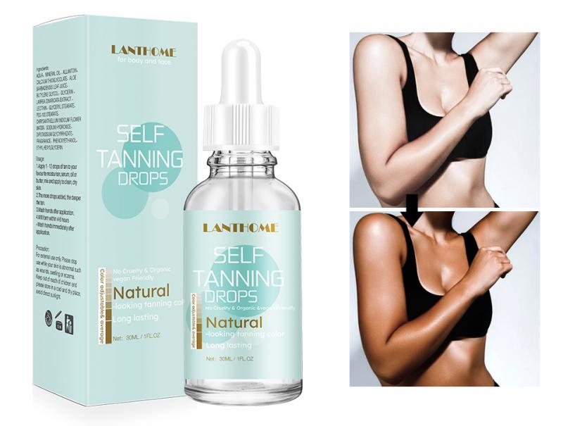 1 Pcs LANTHOME Natural Tanning Oil Long Lasting No Trace 30ml Without UV Damage Self Tanning Drops Sun Cream Self Tanners TSLM1