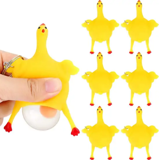 Kawaii Squeeze Toys: Adorable Chicken Laying Keychain Antistress Gag Toy