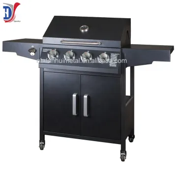 4 Burner Garden Patio Cooking Protected Cover and Bottle Opener BBQ Grill Set