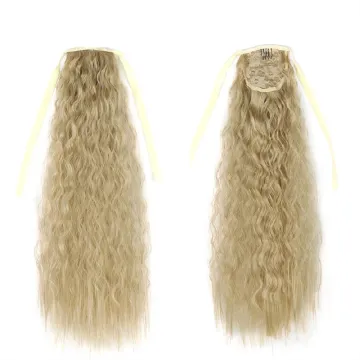 Natural Indian Virgin Cheveux Afro Kinky Curly Hair Ponytail Real Bandage Clips Ponytails Synthetic Hair Extensions Wrap Around