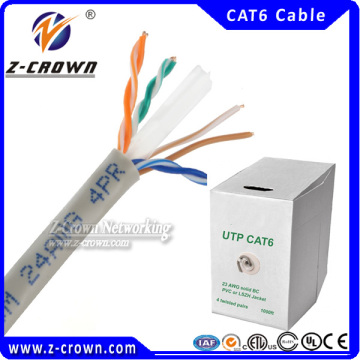 China manufacturer Z-crown 23awg UTP CAT6 Cable 305m 4 Pairs for Cat6 Cable 1000ft Bare Copper 100/1000Mbps