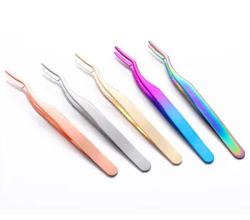 Rose Gold Stainless Steel Professional High Grade Private Label Eyelash Tweezers