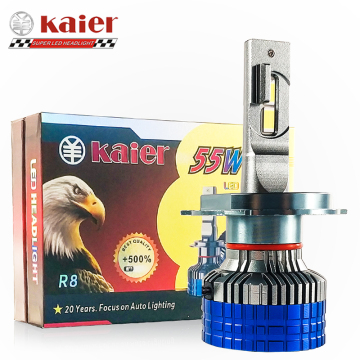 Yüksek Güçlü 12V 55W 6000K H4 H11 H7 9005 9006 Su geçirmez LED Farlar Ampulü