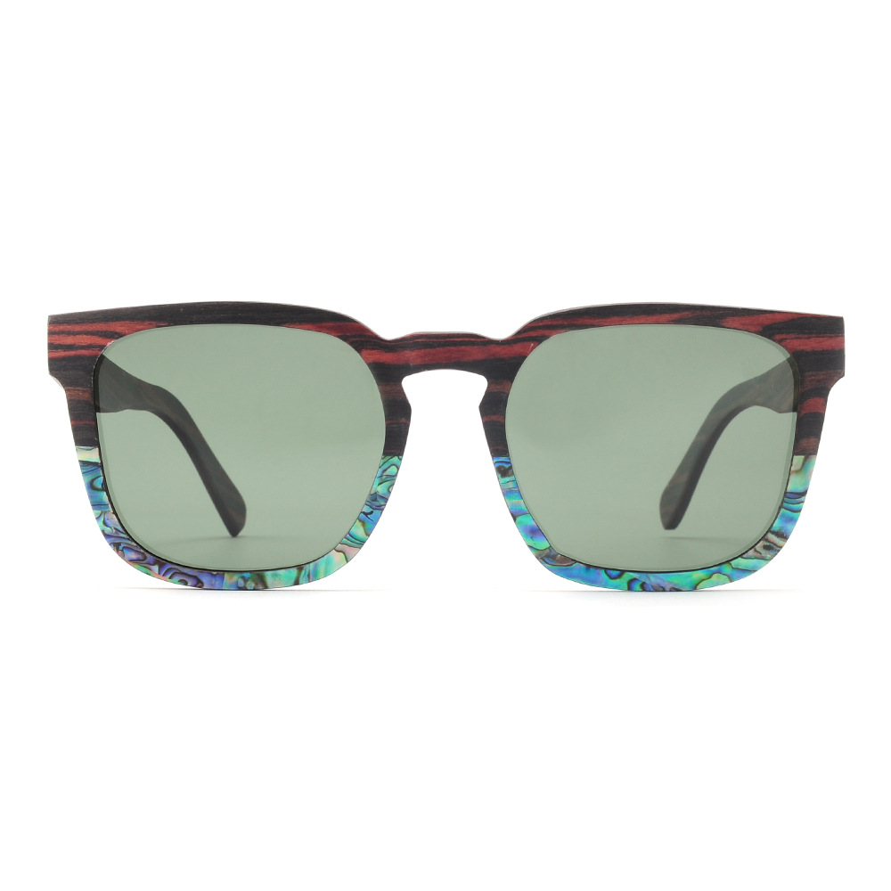 Square Shell Wooden Sunglasses