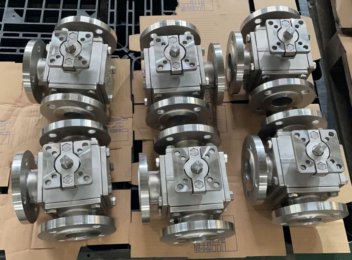 pneumatic 3 Way flange ball valve