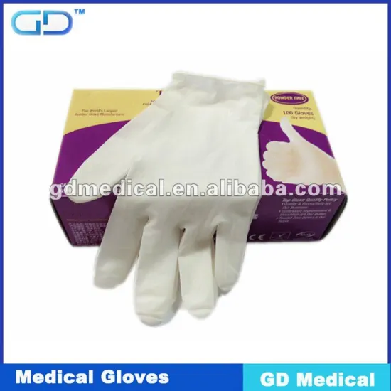 2012 TOP SALE Latex Examination Glove powder powder free