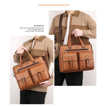 Mens PU Leather Anexe Brethercase Messenger Lawyer Bag