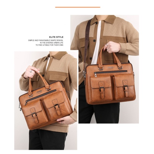 Mens PU Leather Attache Briefcase Messenger Lawyer Bag