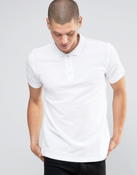 Custom Chest Logo Short Sleeve Button Placket Men's 100% Organic Cotton Breathable Pique 200g Casual White Blank Polo Shirt