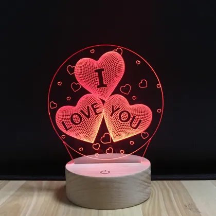 3D Night Light I Love You Illusion Lamp