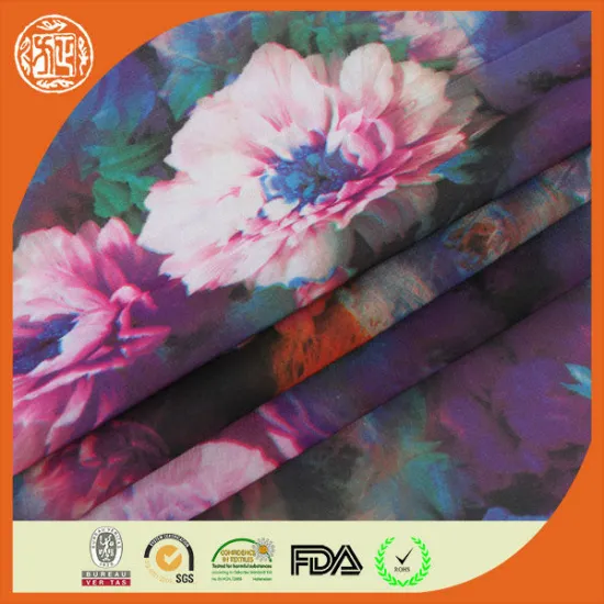 2014 Fashion floral printed silk chiffon dress fabric