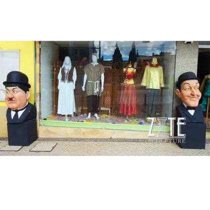 Custom resin fiberglass stan laurel and oliver hardy statue