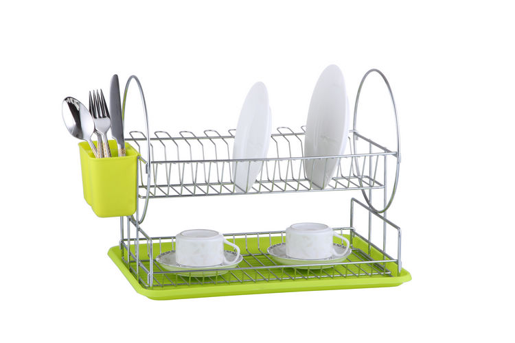 2 tier chrome plated dish drying rack