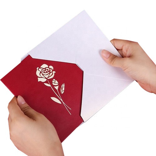 Customized printing 3D pop up envelop greeting card