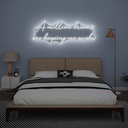 Sleepless Nights Inspired by a Million Dreams Neon Light Sign: A Visual Marvel