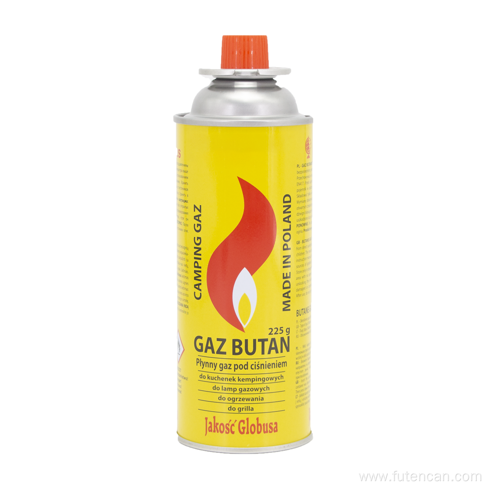 223g 225g 227g butane gas can with valve