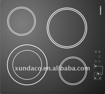 4 heating zone electric ceramic hob with CE