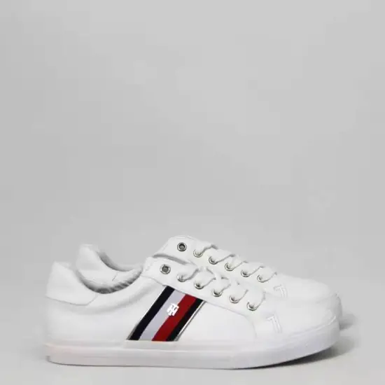 2021 side strap gold logo white lady shoes