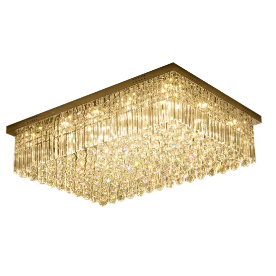 Luxury Modern Metal Square Crystal Chandelier Pendant Lamp