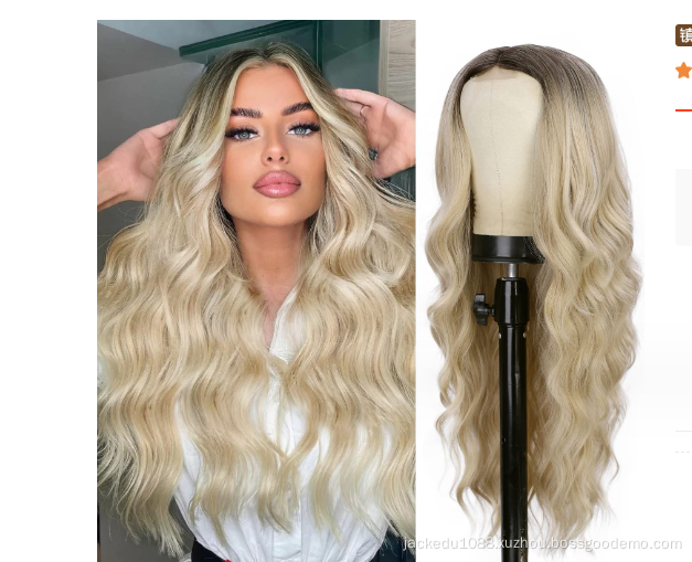 Front lace big wave wig women's new Europea