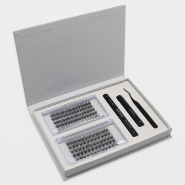 Fluffy Cluster Lashes DIY Kit with Bond, Seal, Remover & Tweezers - Private Label Eyelashes Kit