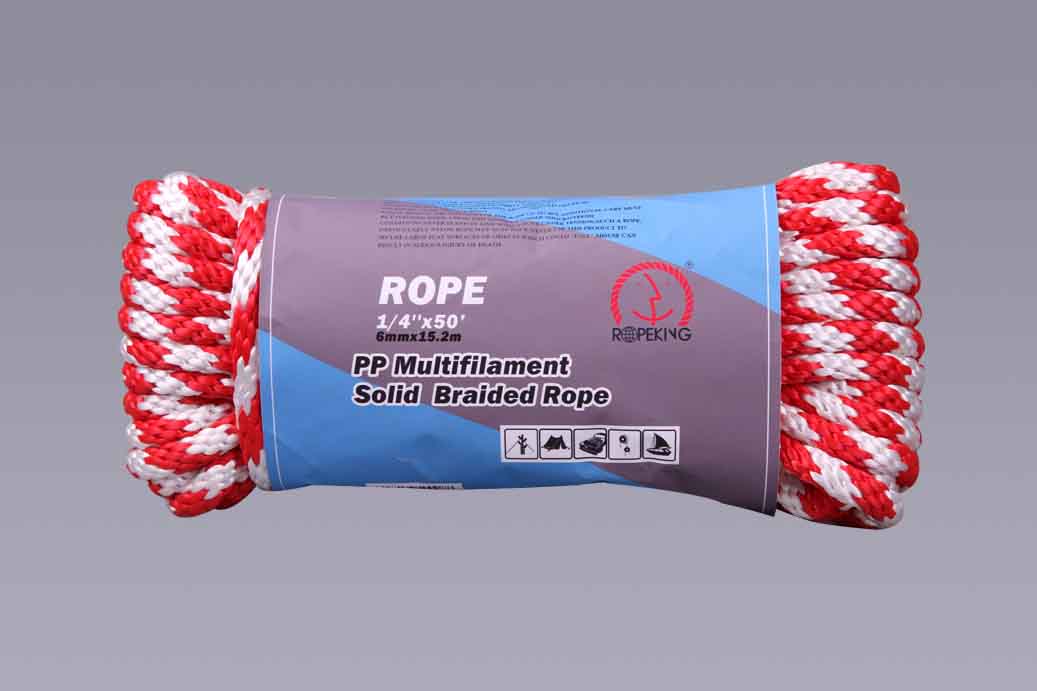 PP multifilament solid braided rope