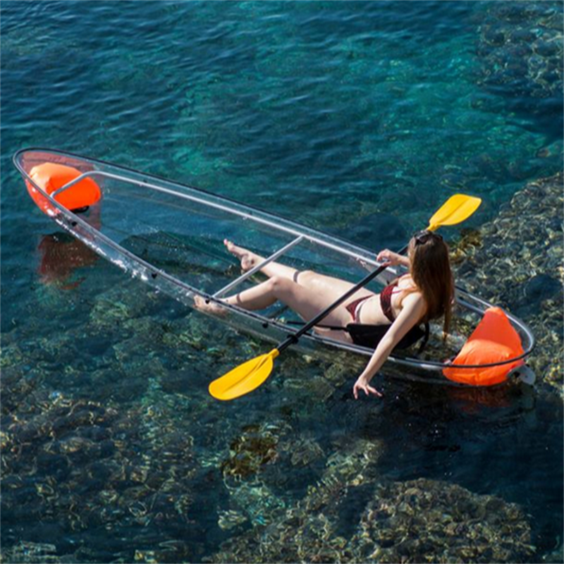 Clear Kayak: Transparent Plastic Canoe for 2 People with Customized Size