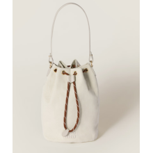 White Leather Bucket Bag