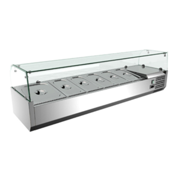 Professional Salad Preparation Station: 2M Fridge, Bain Marie, and Glass Top Prep Bench