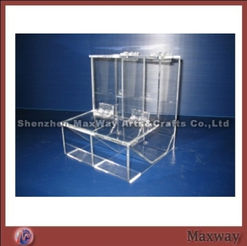 2 Space Vertical Clear Acrylic Candy Case/Perspex Food Container