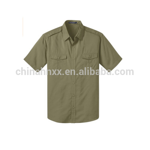 Tactical military two pocket short sleeve mens shirt