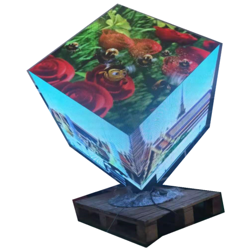 Exhibición llevada interior al aire libre del cubo mágico