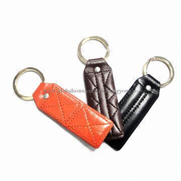 Fashionable Customized Lather Keyrings, Various Colors Available