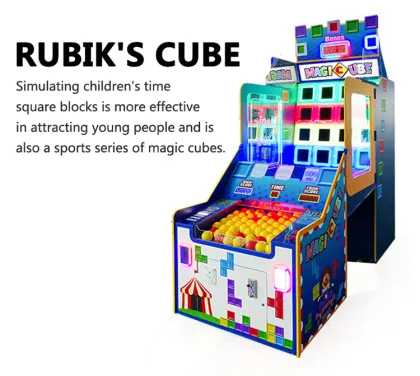 ThreePlus Space Theme Ball Pitching Skill Game Machine, Magic Cube Ticket Redemption Arcade Game for Sale