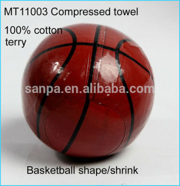 Basketball Shape Cotton Compressed Towel