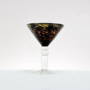 Leopard Print Margarita Glass Amber Martini Glass